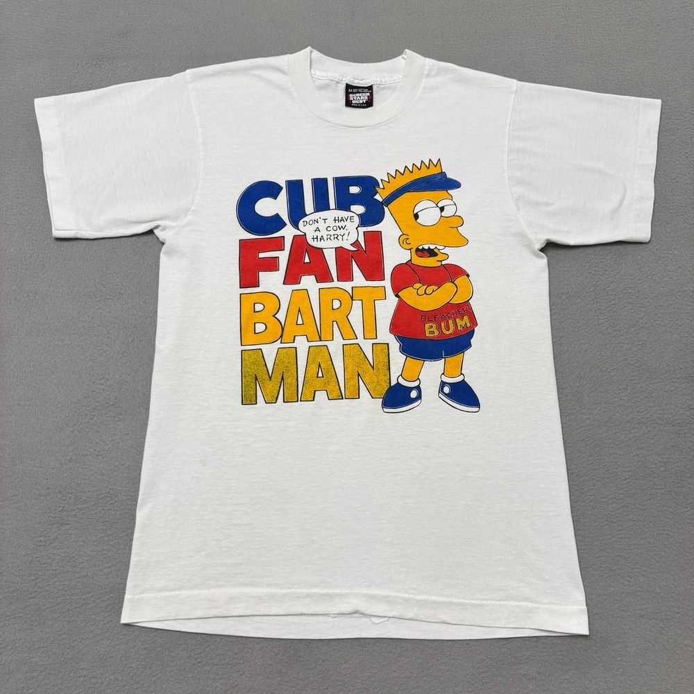 Screen Stars Best T-shirt Men M White Bart Simpson Cub Fan Bartman Vintage